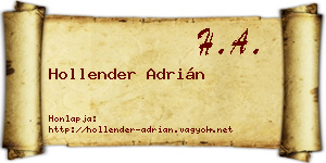Hollender Adrián névjegykártya